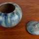 Blue glazed stoneware pot, Art Deco period, Roger Guerin