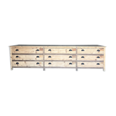 Ancien meuble de drapier en bois brut