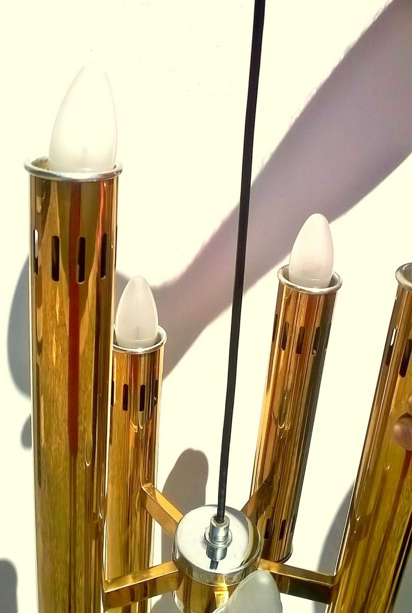 Brass pendant lamp by Oscar Torlasco 1970s