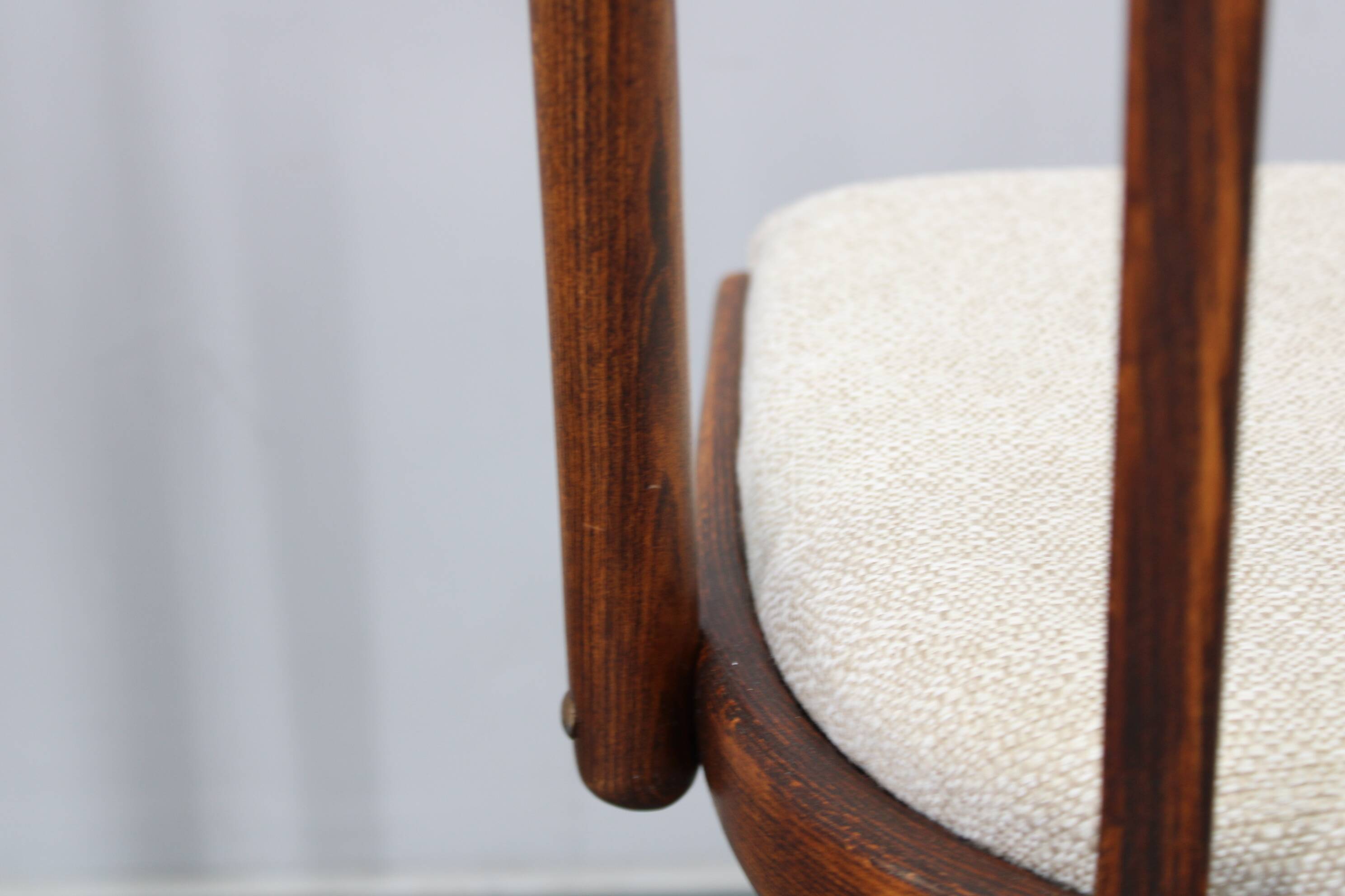 1960s Antonin Suman Set of Six Beech Dining Chairs, Restored