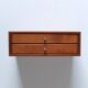 Floating wall shelf with drawers by Kai Kristiansen for Axel Kjersgaard, 1960s