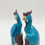 Pair of Chinese "phoenix" fine porcelain, 20th century.