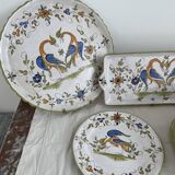 Dessert service, earthenware, Martres-Tolosane, signed Matet France
