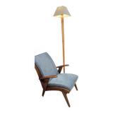 Scandinavian armchair in wood and fabric from the 50s