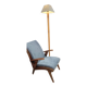 Scandinavian armchair in wood and fabric from the 50s
