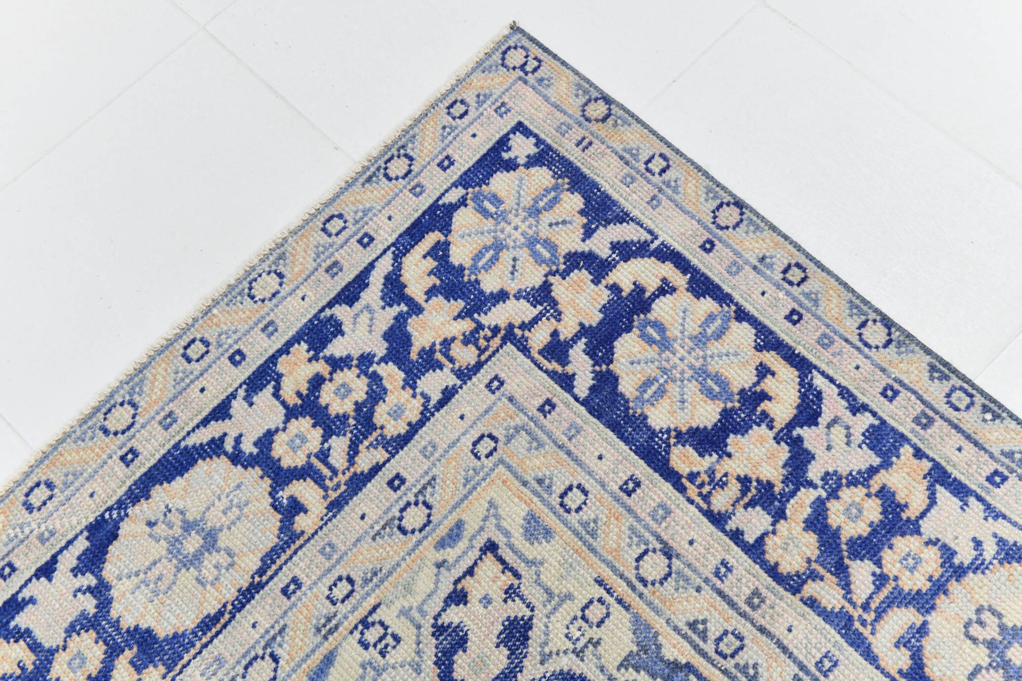 10x13 Blue & Light Orange Classic Antique Vintage Rug, 291x406Cm