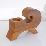 Bougeoir vintage zoomorphe en bois 1970