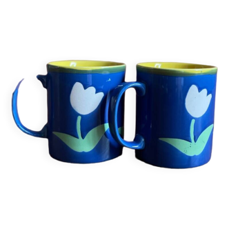 Duo of tulip mugs