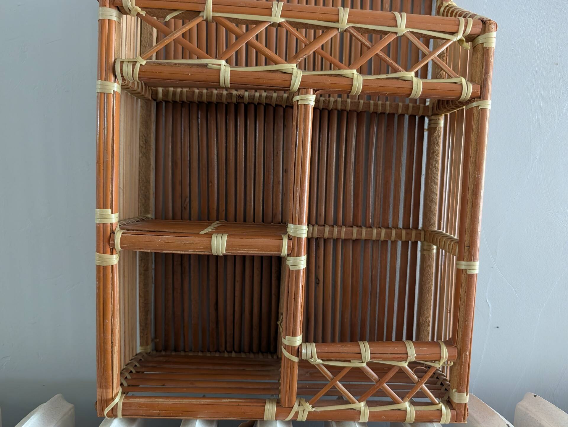 Small bamboo wall shelf – 1970s