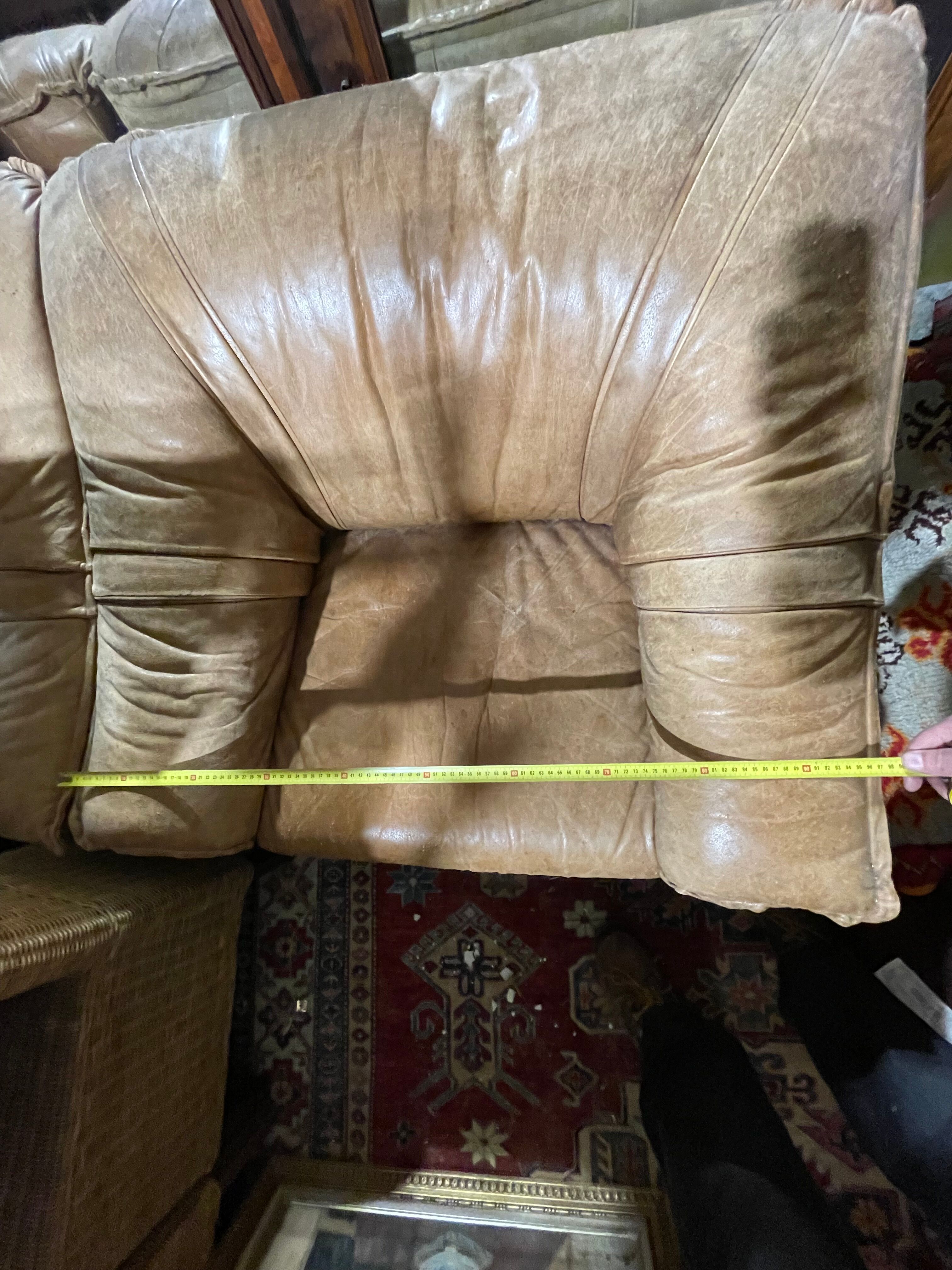 Pair of armchair heater leather havana 70"