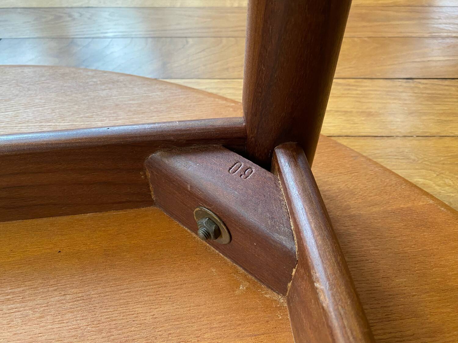 Danish round teak table from the 60s