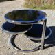 Vintage coffee table with 3 swivel trays - 80s