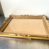 Cadre ancien en bois doré 28 cm x 22 cm Verre CONVEXE