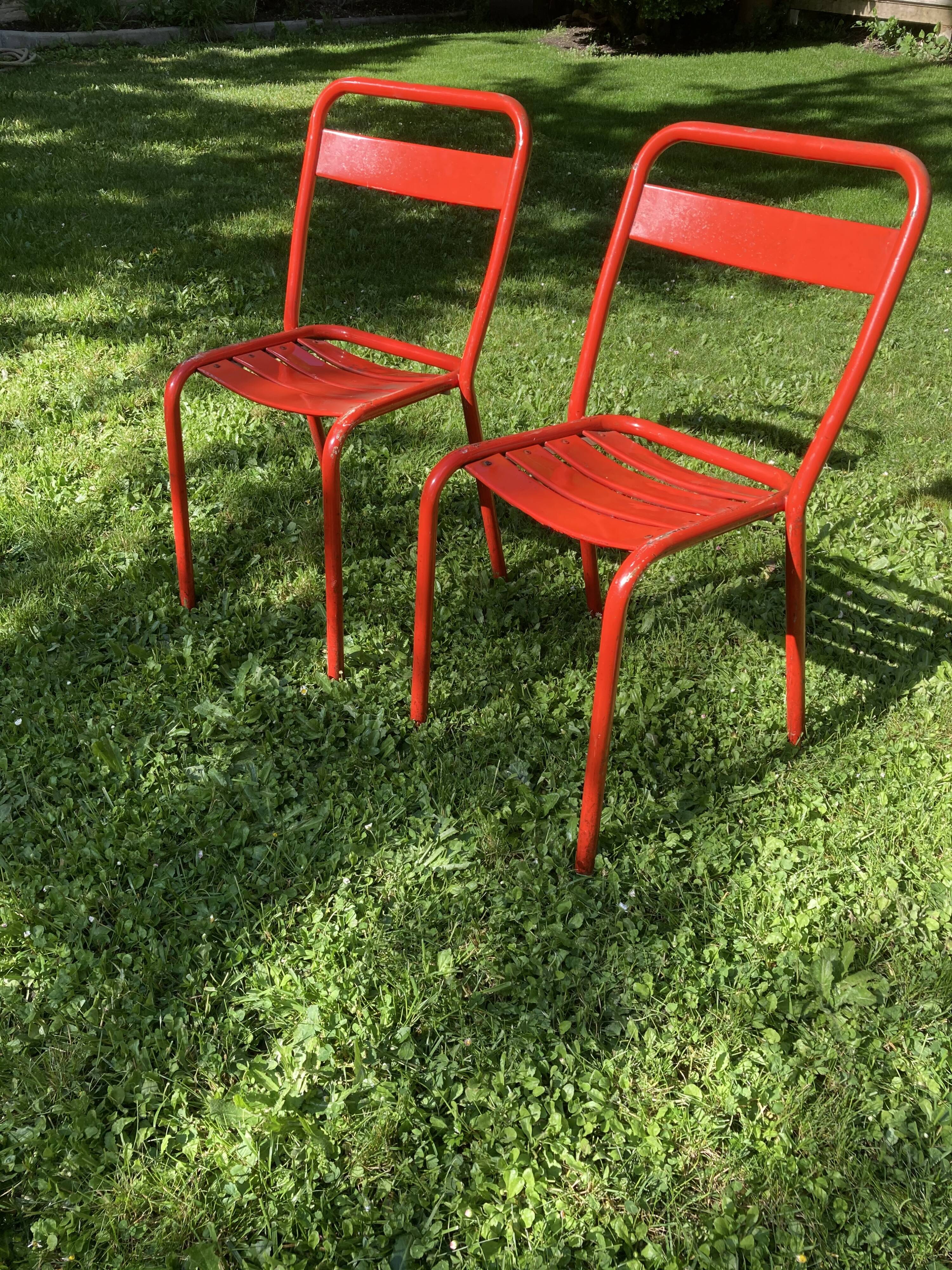 Pair of Tolix T1 chairs