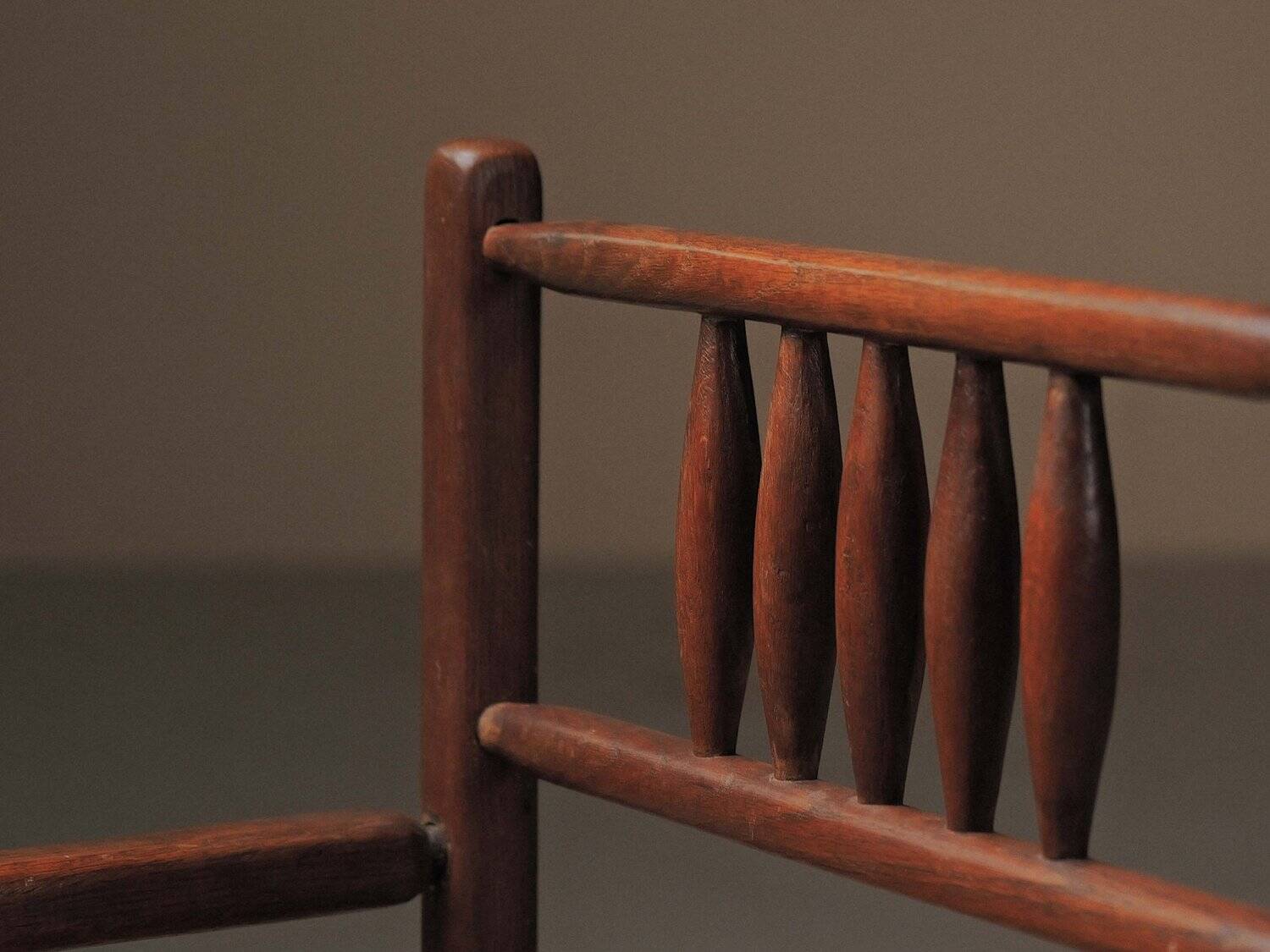 Wicker armchair in solid wood, handcrafted, France, around 1950.