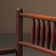 Wicker armchair in solid wood, handcrafted, France, around 1950.