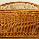 Braided wicker chest bench