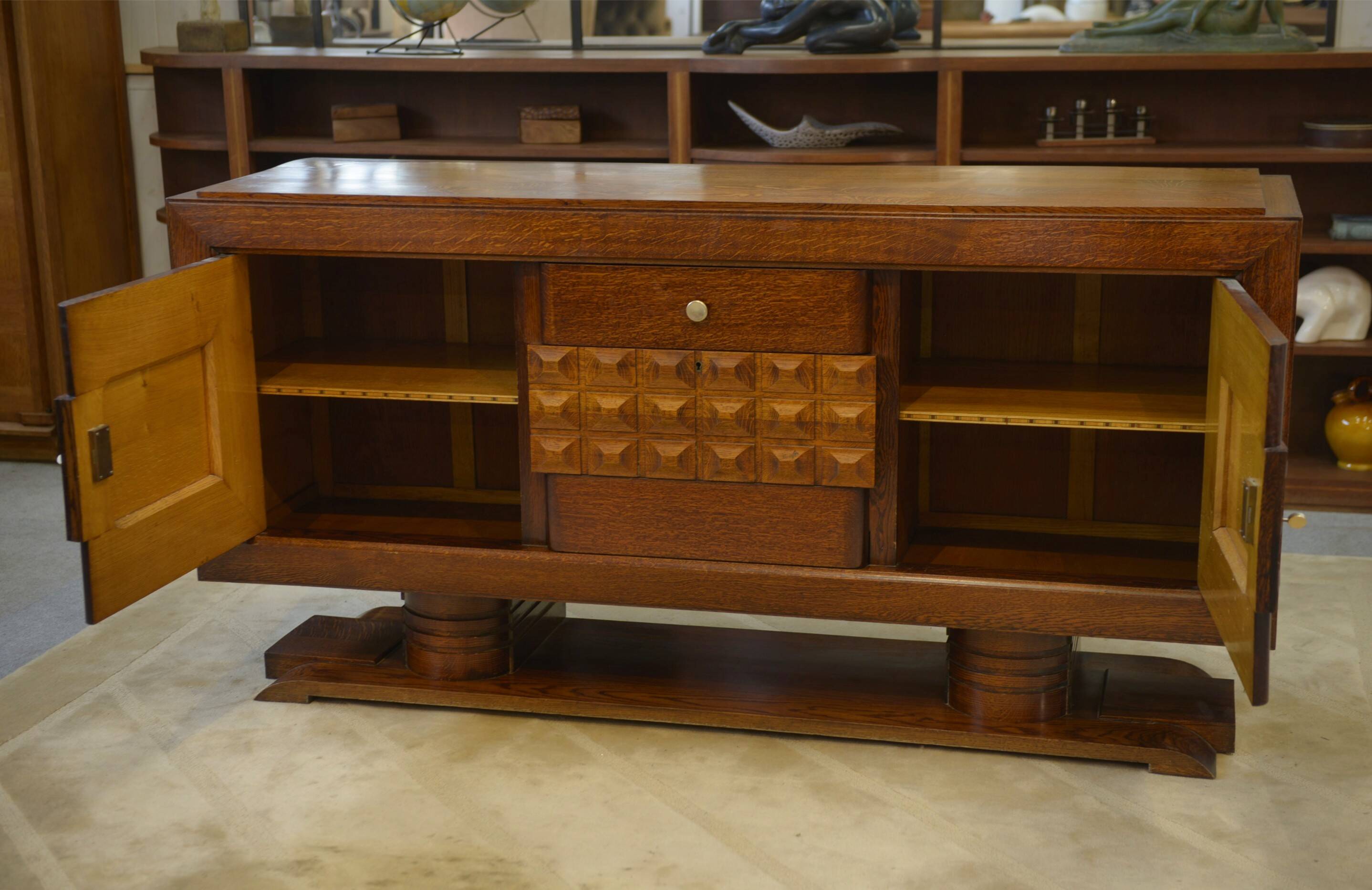 Brutalist sideboard attributed to Charles Dudouyt 1940s
