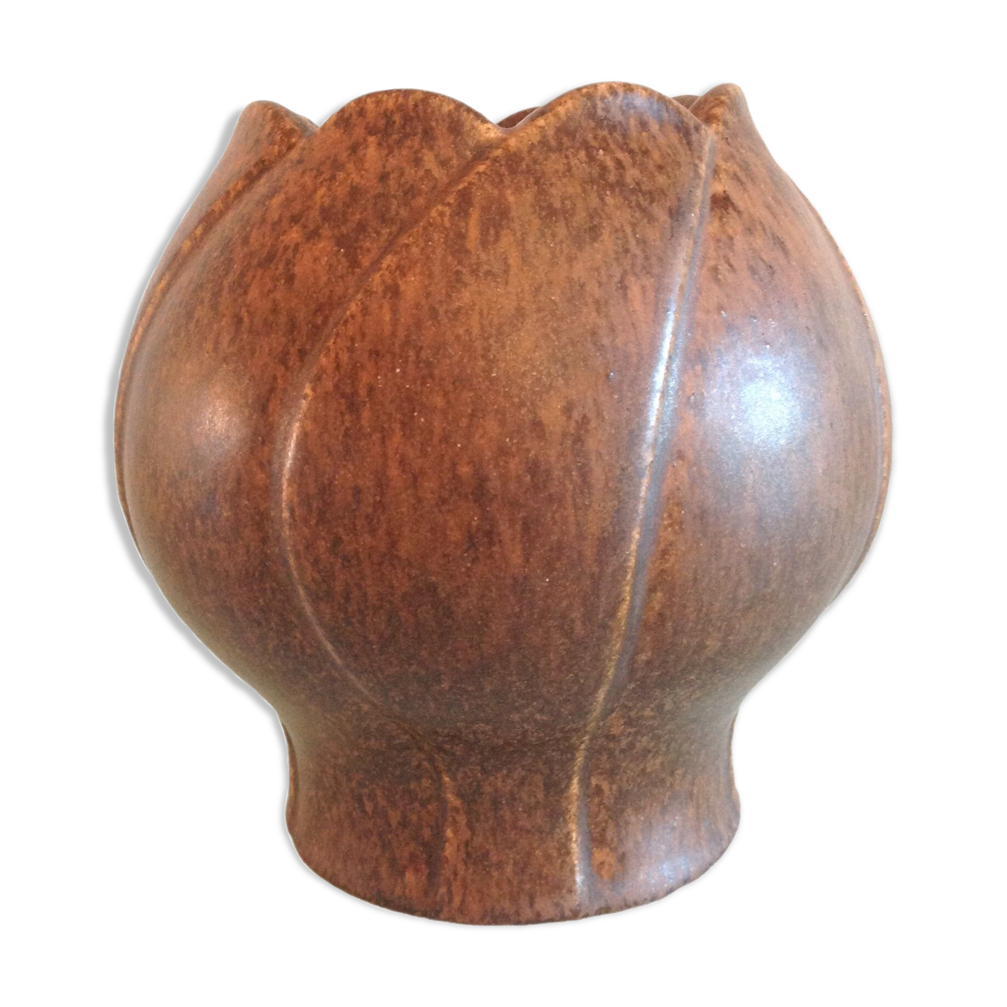Tulip vase in brown ceramic by Steuler Keramik /vintage 60s-70s