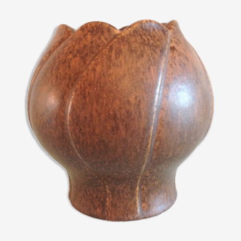 Tulip vase in brown ceramic by Steuler Keramik /vintage 60s-70s
