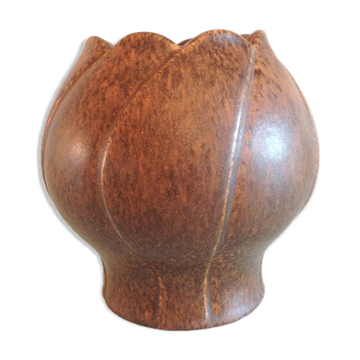 Tulip vase in brown ceramic by Steuler Keramik /vintage 60s-70s
