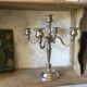 5-branch silver-plated metal candle holder