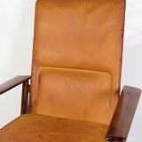 Office Chair Model 419 Made In Rosewood With Cognac Leather Seat By Arne Vodder For Sibast from 1960