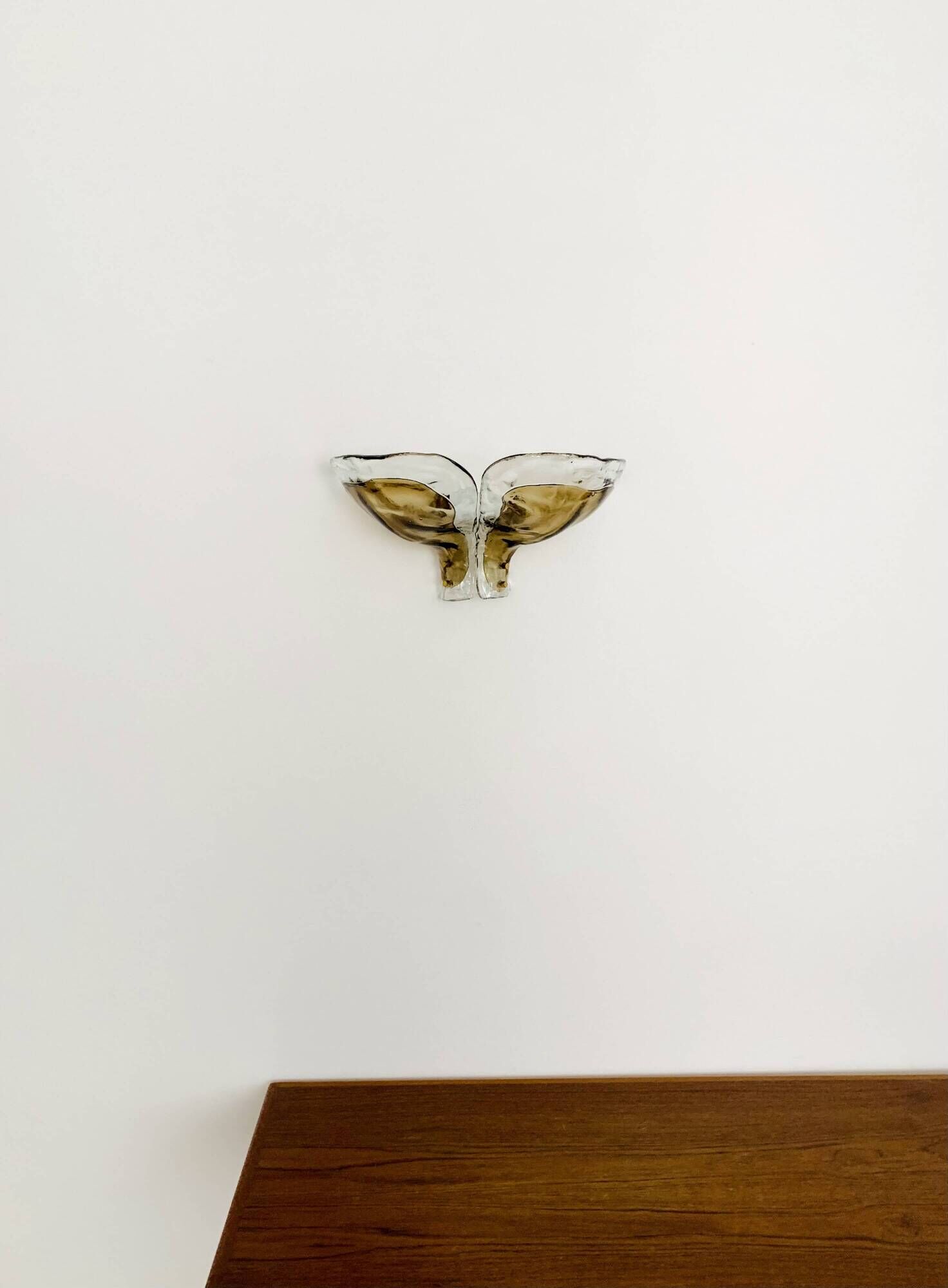 Set of 2 Smoked Glass Wall Lamps by J.T. Kalmar