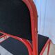 Set of 6 red & black metal chair: space age stackable dining chair baša