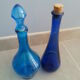 Lot 2 blue glass bottles