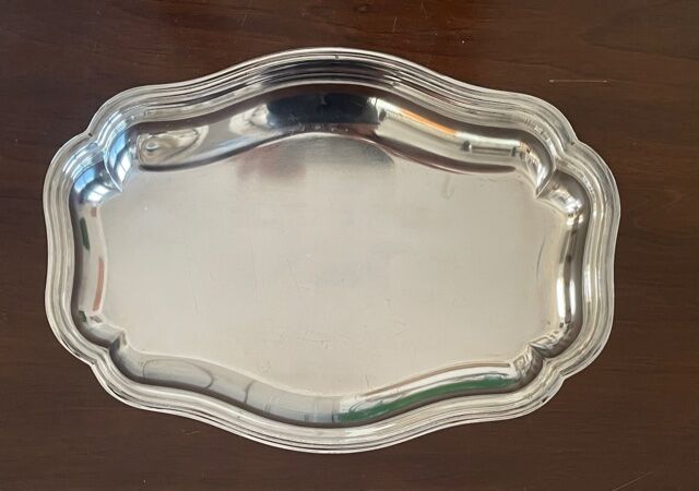 Silver metal bread basket Louis XV style