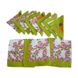 Nappe Bassetti et ses 12 serviettes de table années 70