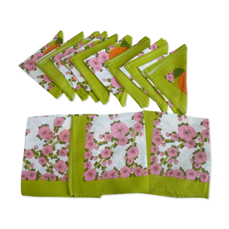 Bassetti 70s tablecloth and its 12 napkins