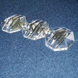 Kinkelkdey brass and faceted glass 3-level chandelier, 1960s