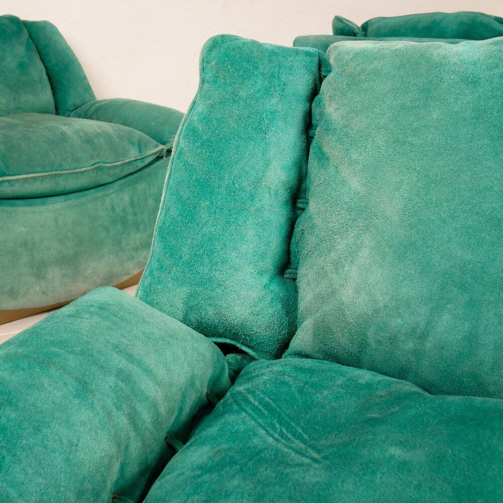 Set of 5 Stropiccio armchairs by Luciano Frigerio for Frigerio di Desio 1975