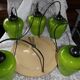 Suspension lustre cascade 5 globes opaline vintage
