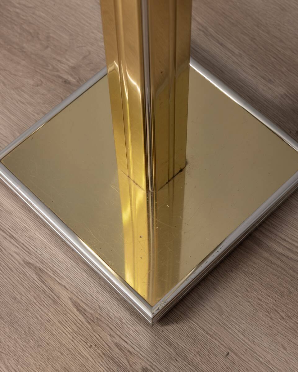 Vintage 80's floor coat rack in golden brass italian design