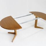 Vintage Danish round extendable dining table, 1960s