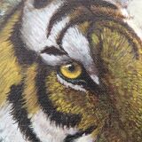 Oil on canvas, resting tiger