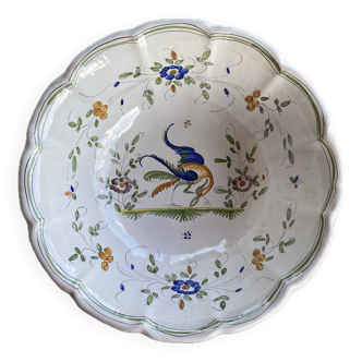 Decorative salad bowl in Moustiers earthenware
