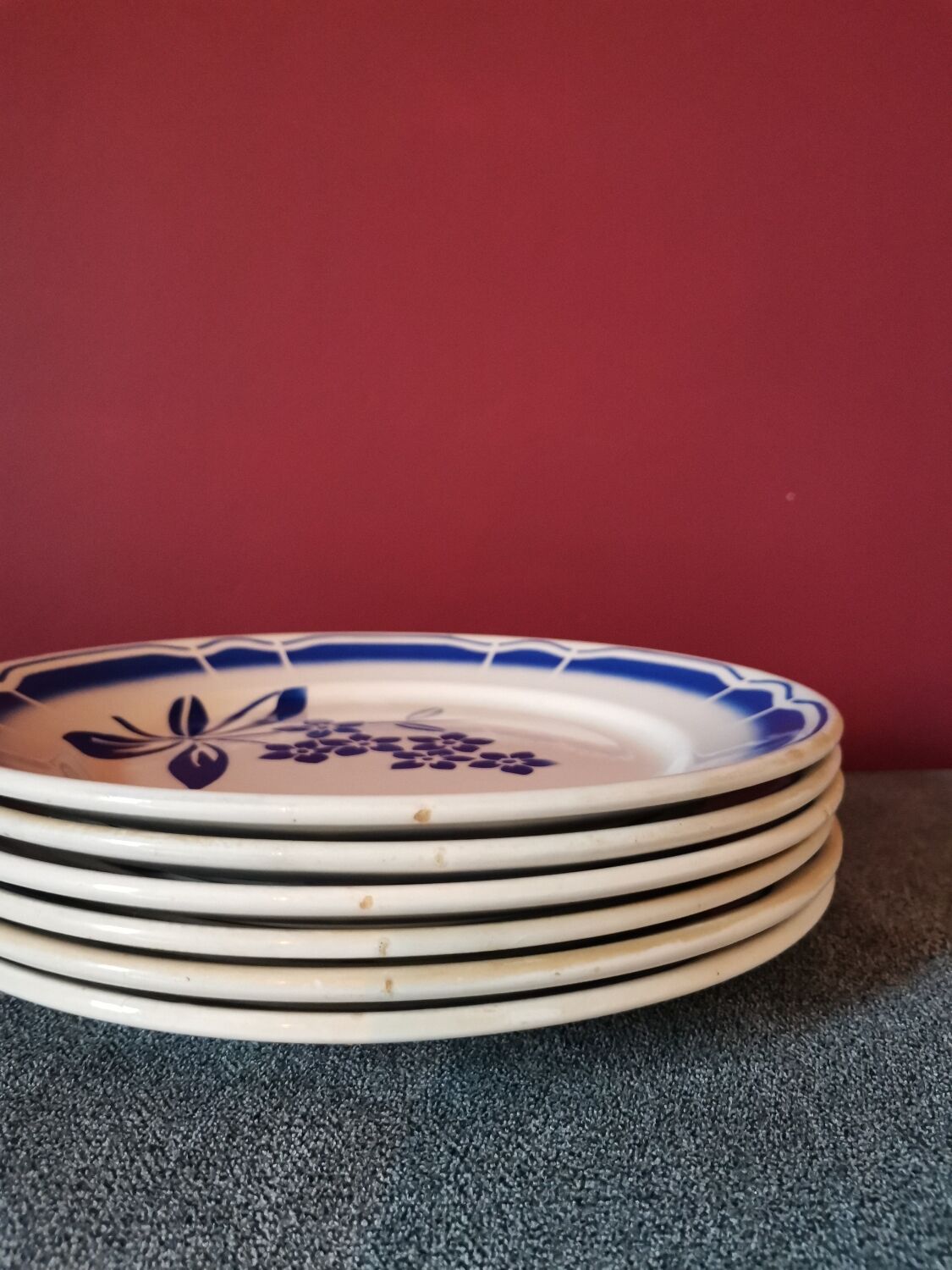 Blue flower plates Badonviller