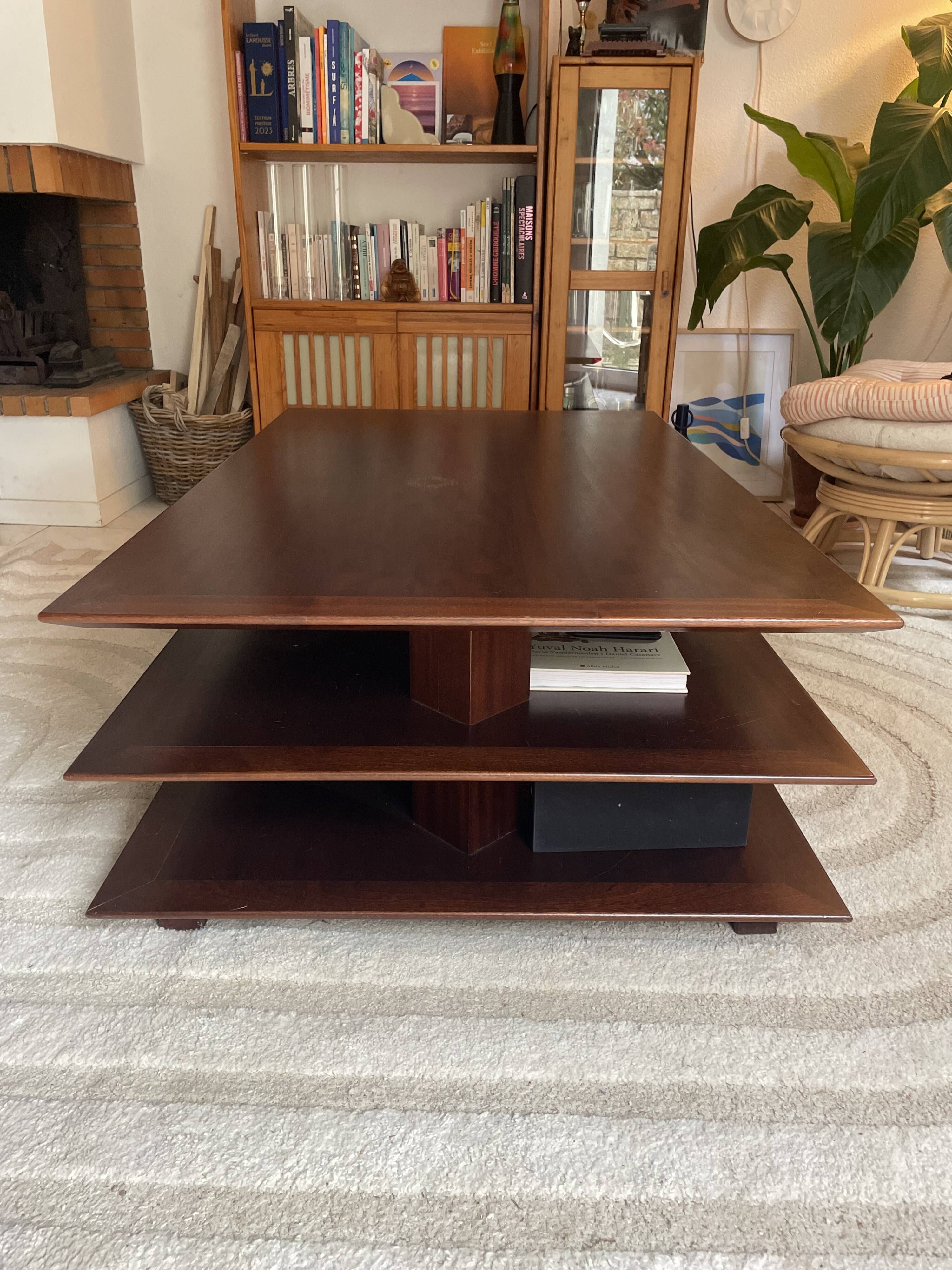 Dark wood coffee table David Lange