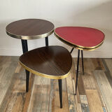 Trio of tripod-legged side tables from the 60s and 70s