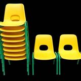 Set of 10 vintage children's stacking chairs