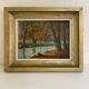 Old painting, river landscape signed M.Bonvin