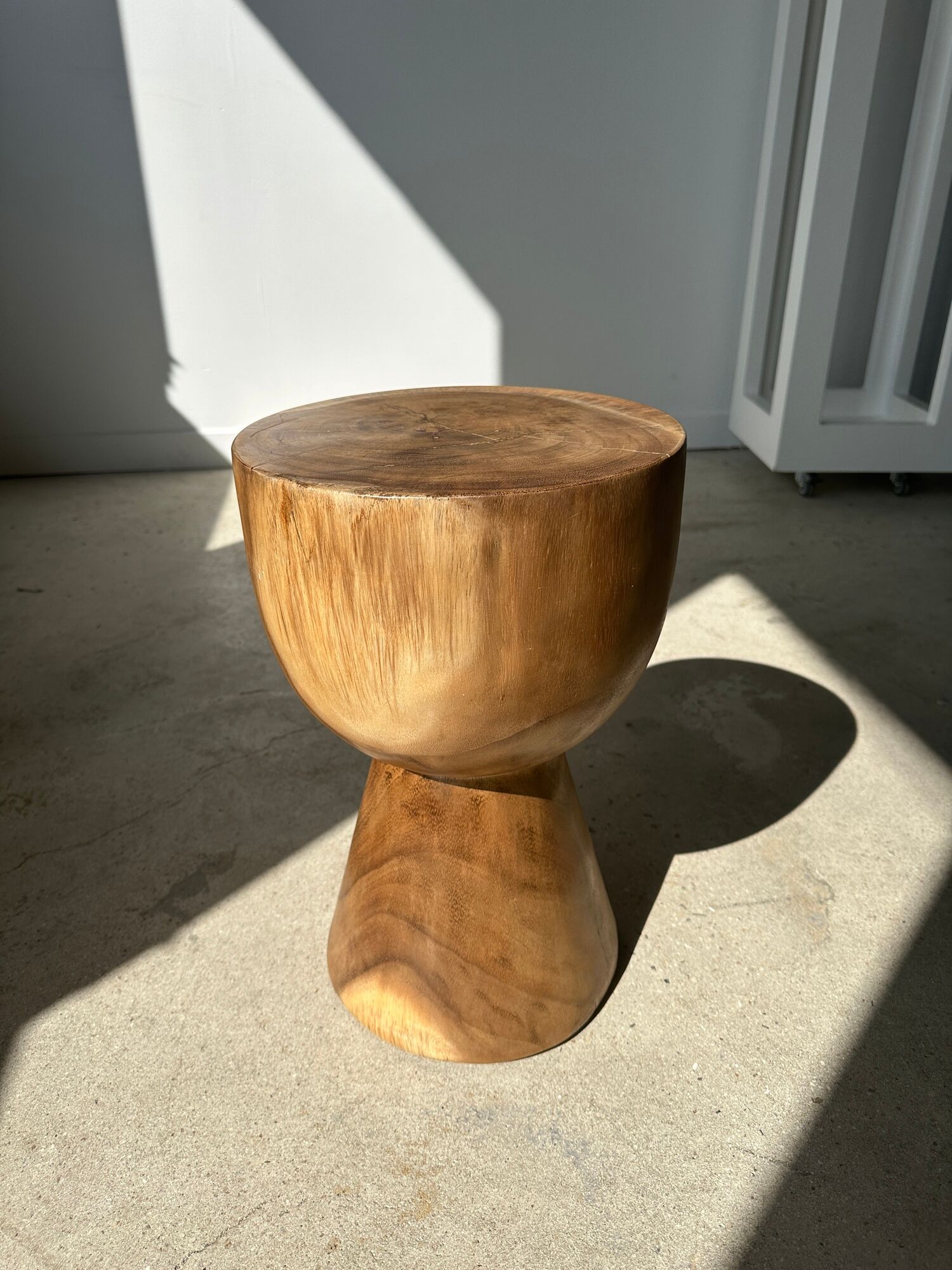 End of sofa, stool, modular furniture in monoxyl suar