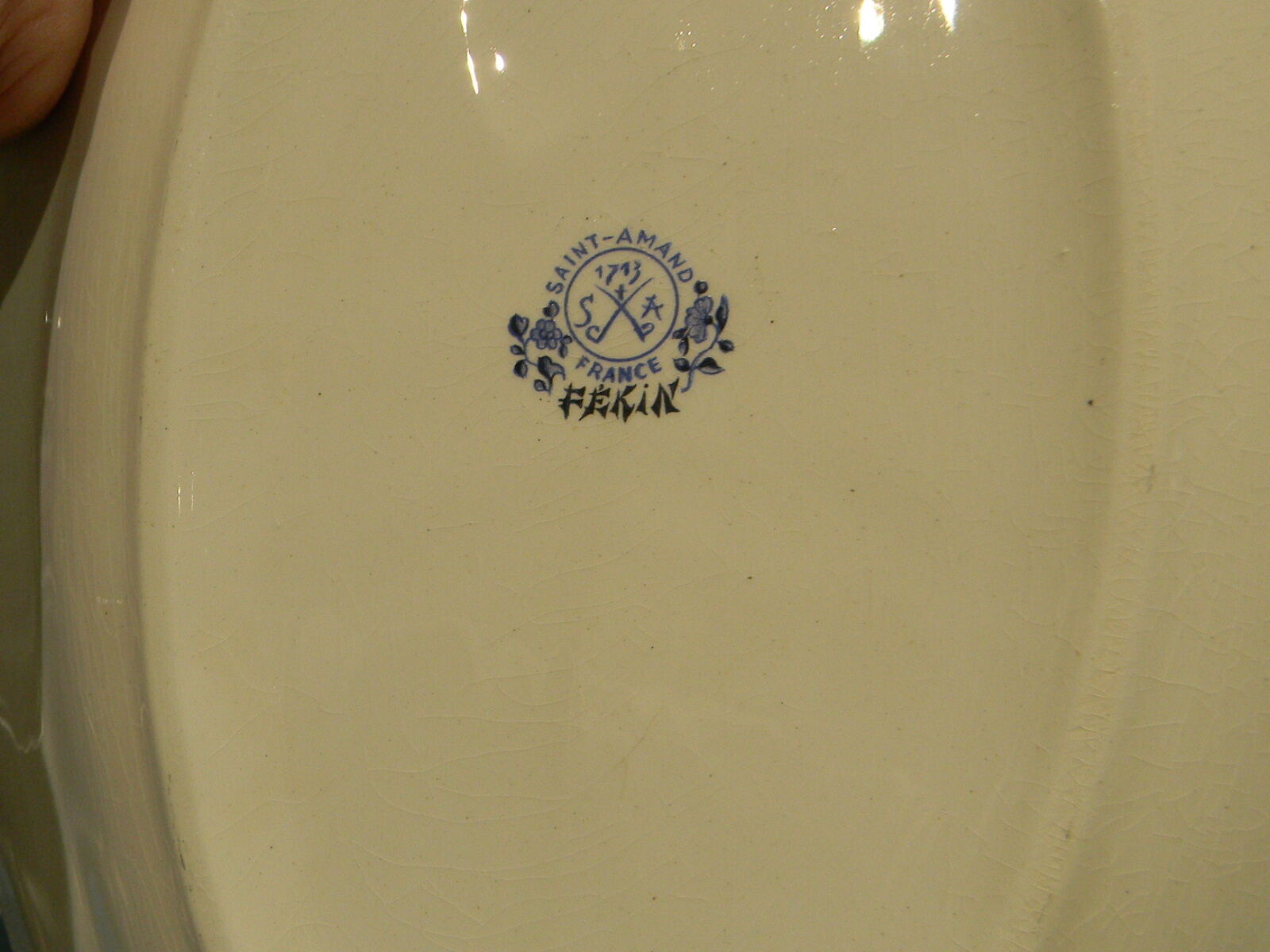 Oval earthenware dish of saint Amand