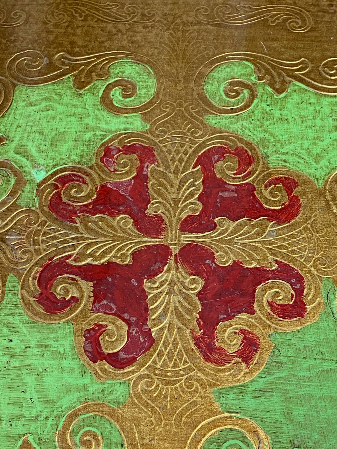 Grand plateau en bois florentin