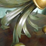 Five Pendant Lights with Frosted White Glass, 1970s