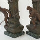 Pair of fisherman lamps art deco 1940 1940 vintage in metal & marble 30s 4